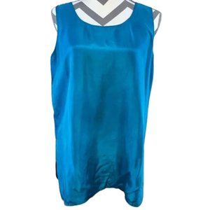 Stunt Collections Blue Sleeveless Silk Top